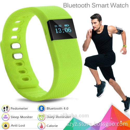 2016 fashional anti-lost 0.49inch OLED display 4.0 bluetooth IP67X waterproof silicone smart bracelet watch for IOS